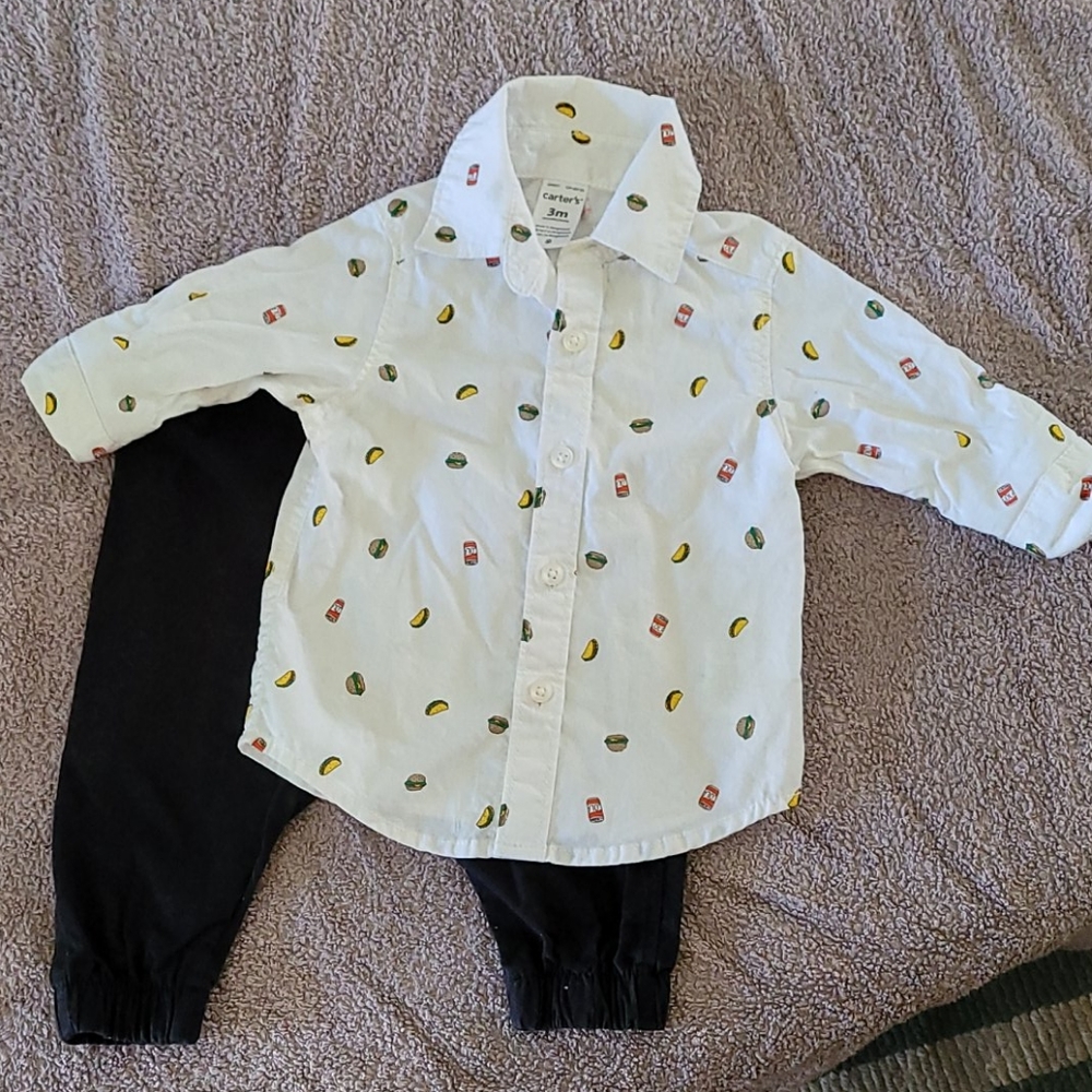 3-6 mo taco shirt set.